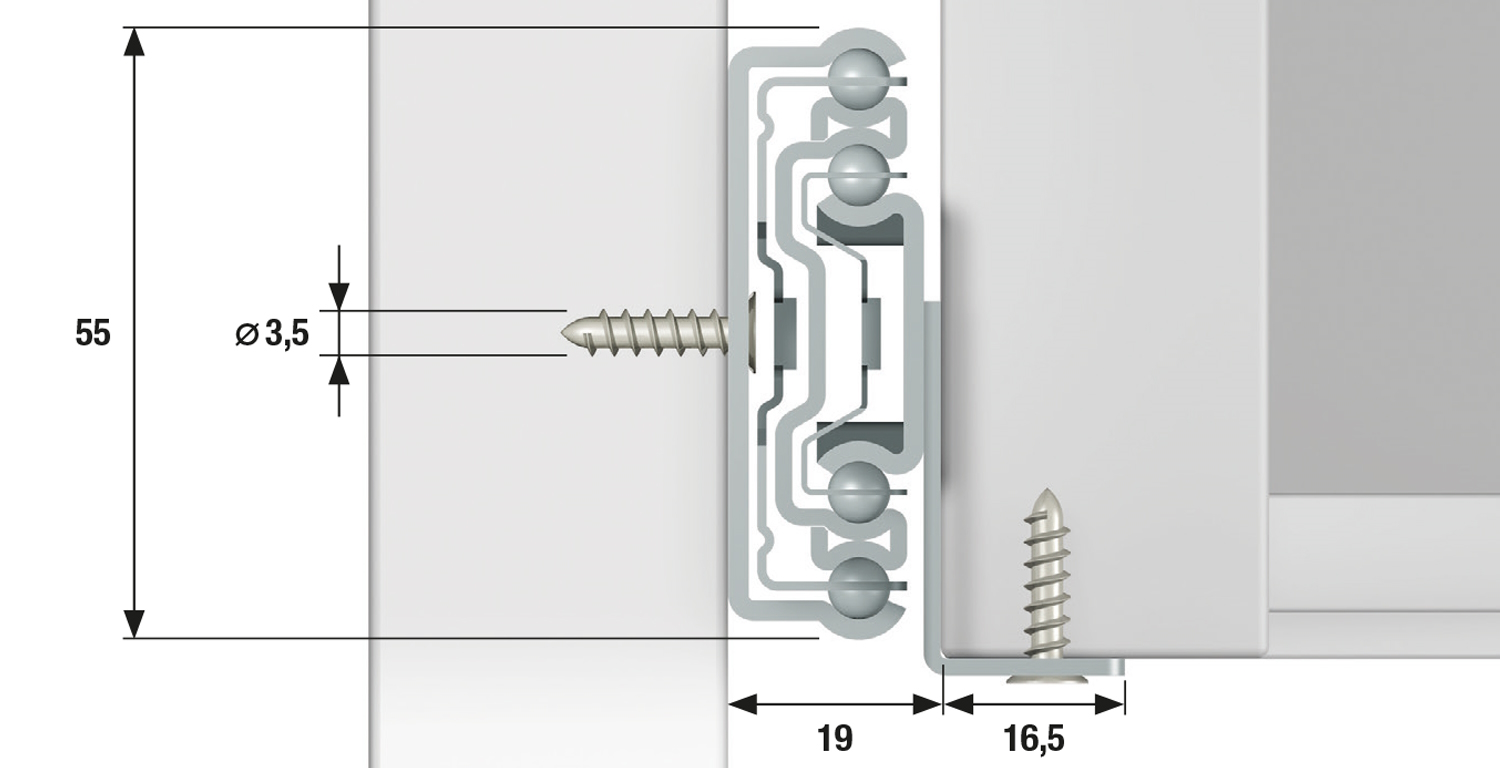 GUIDA PER CASSETTI 354 CM 50 ESTRAZIONE PARZIALE OMGE